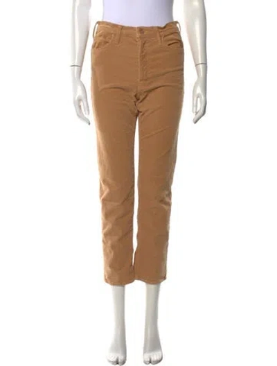 Pre-owned Mother Straight Leg Pants In Brown