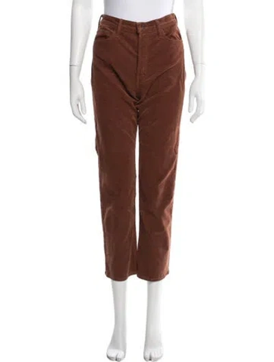 Pre-owned Mother Straight Leg Pants In Brown