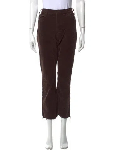 Pre-owned Mother Straight Leg Pants In Brown