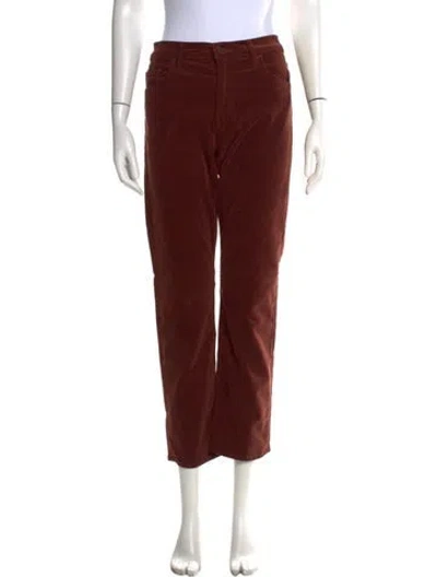 Pre-owned Mother Straight Leg Pants In Brown