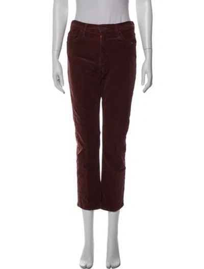 Pre-owned Mother Straight Leg Pants In Brown