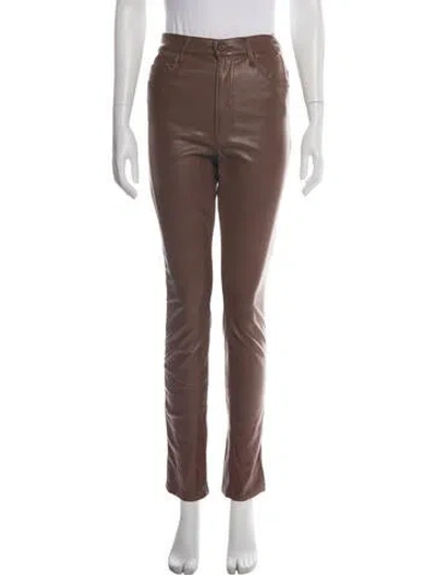 Pre-owned Mother Straight Leg Pants In Brown