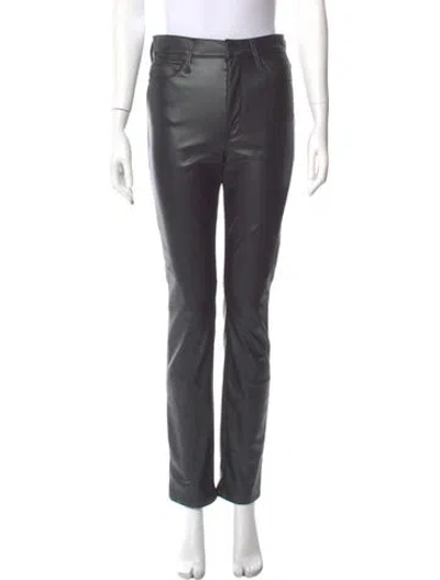 Pre-owned Mother Straight Leg Pants In Gray