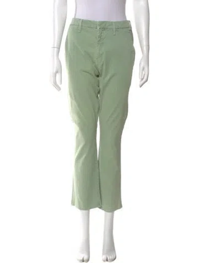 Pre-owned Mother Straight Leg Pants In Green