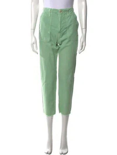 Pre-owned Mother Straight Leg Pants In Green