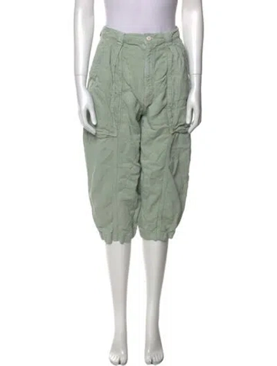 Pre-owned Mother Straight Leg Pants In Green