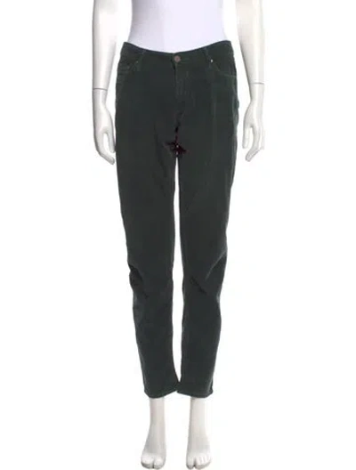 Pre-owned Mother Straight Leg Pants In Green