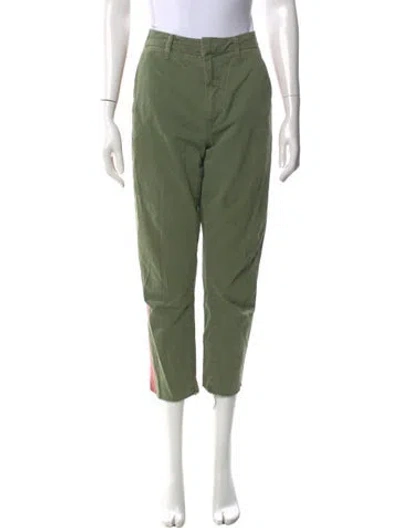 Pre-owned Mother Straight Leg Pants In Green