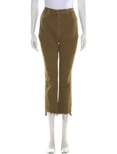Pre-owned Mother Straight Leg Pants In Green