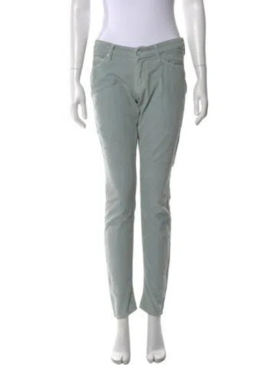 Pre-owned Mother Straight Leg Pants In Green