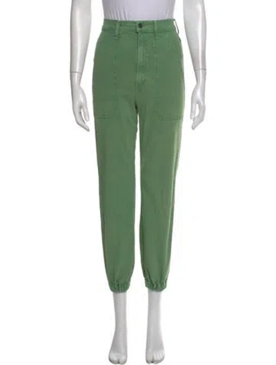 Pre-owned Mother Straight Leg Pants In Green