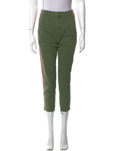 Pre-owned Mother Straight Leg Pants In Green