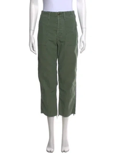 Pre-owned Mother Straight Leg Pants In Green