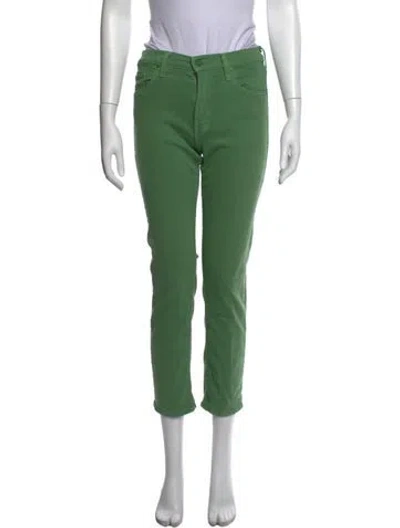 Pre-owned Mother Straight Leg Pants In Green
