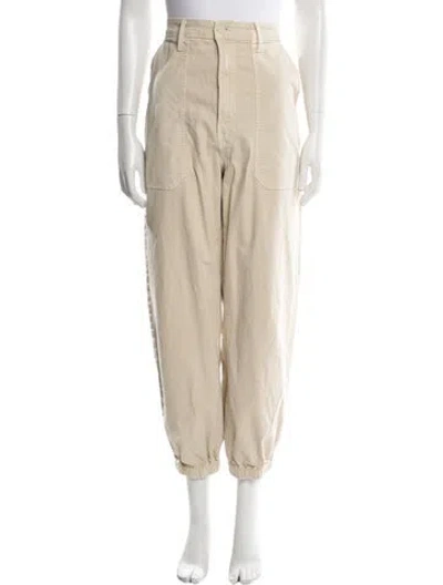 Pre-owned Mother Straight Leg Pants In Neutral