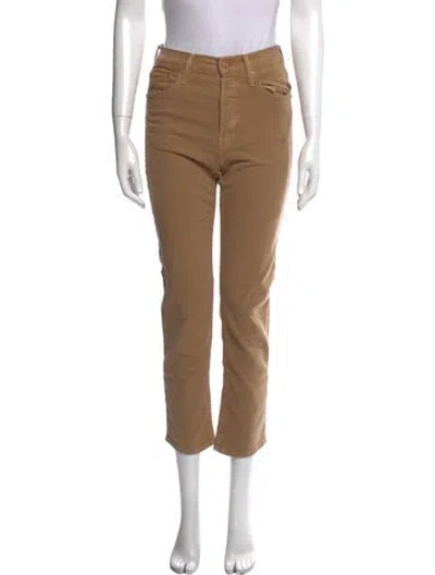 Pre-owned Mother Straight Leg Pants In Neutral