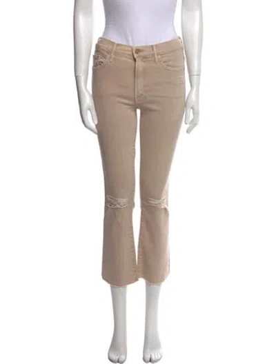 Pre-owned Mother Straight Leg Pants In Neutral