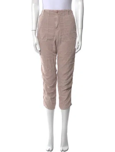 Pre-owned Mother Straight Leg Pants In Neutral