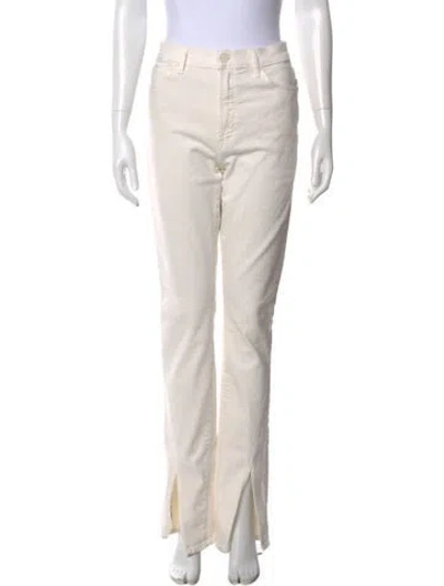 Pre-owned Mother Straight Leg Pants In Neutral