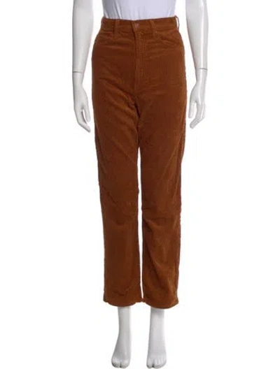 Pre-owned Mother Straight Leg Pants In Neutral