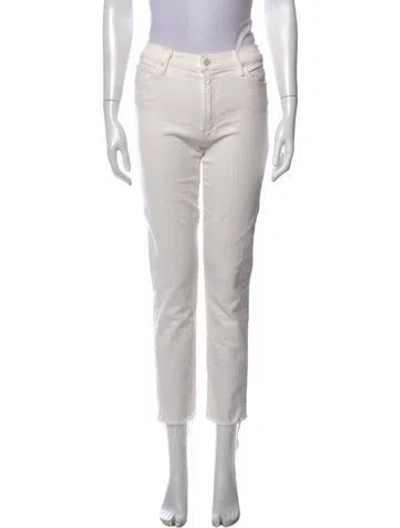 Pre-owned Mother Straight Leg Pants In Neutral