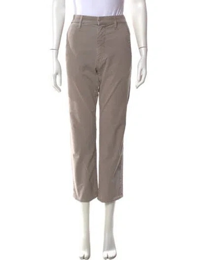 Pre-owned Mother Straight Leg Pants In Neutral