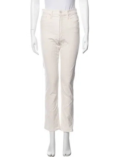 Pre-owned Mother Straight Leg Pants In Neutral