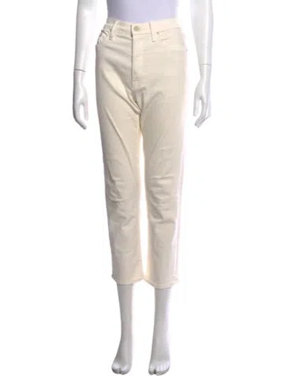 Pre-owned Mother Straight Leg Pants In Neutrals