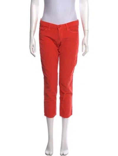 Pre-owned Mother Straight Leg Pants In Orange