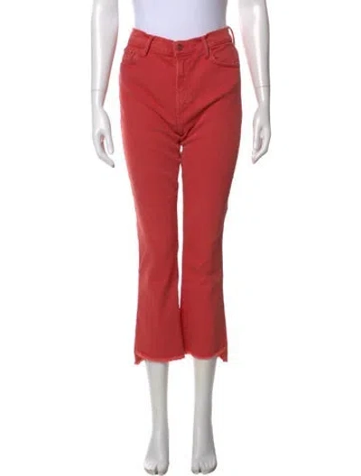 Pre-owned Mother Straight Leg Pants In Orange