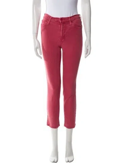 Pre-owned Mother Straight Leg Pants In Pink