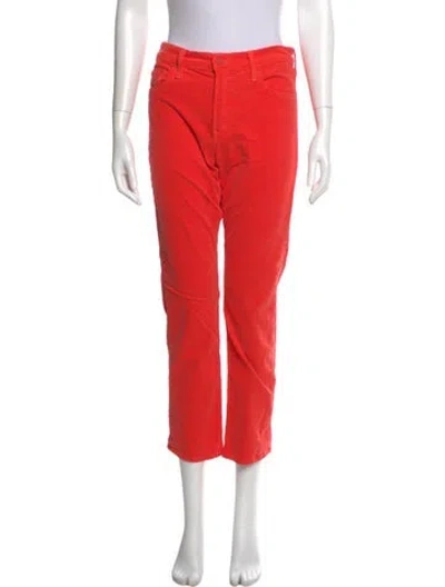 Pre-owned Mother Straight Leg Pants In Pink