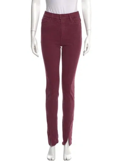 Pre-owned Mother Straight Leg Pants In Red