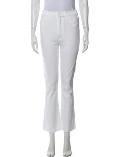 Pre-owned Mother Straight Leg Pants In White