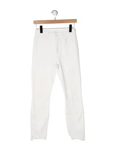 Pre-owned Mother Straight Leg Pants In White