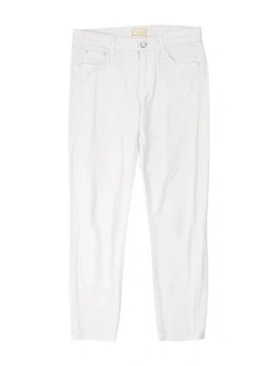 Pre-owned Mother Straight Leg Pants In White