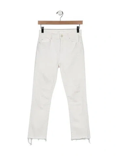 Pre-owned Mother Straight Leg Pants In White