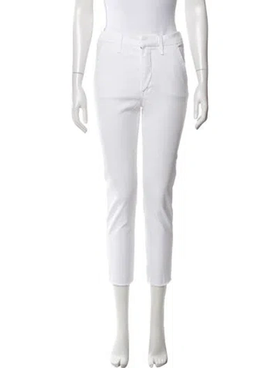 Pre-owned Mother Straight Leg Pants In White
