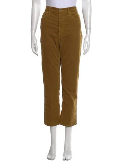 Pre-owned Mother Straight Leg Pants In Yellow