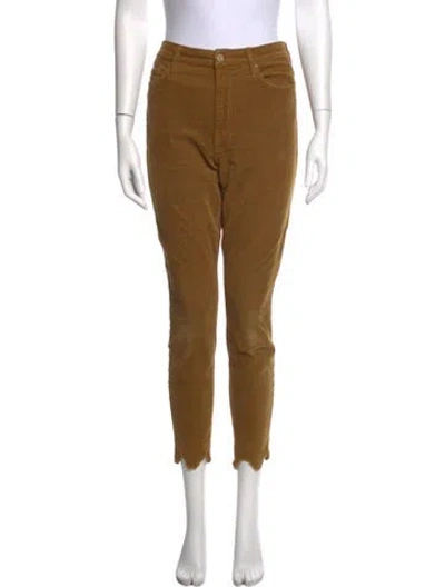 Pre-owned Mother Straight Leg Pants In Yellow