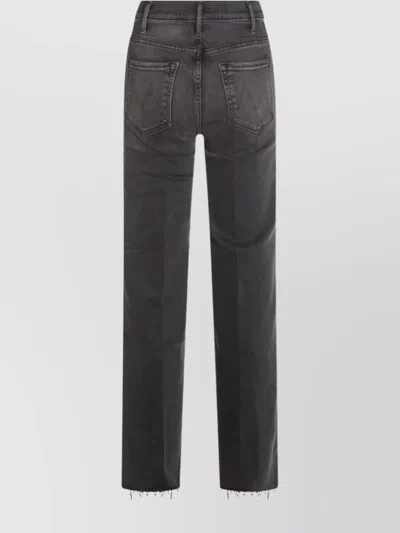 Mother Straight Trousers Belt Loops In Gray