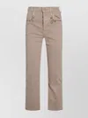 Mother Straight Trousers With Embroidered Detail And Pockets In Neutral