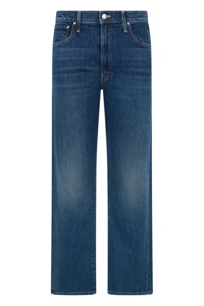 Mother Straight-leg Cotton Jeans In Blue
