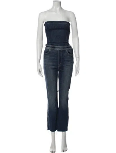 Pre-owned Mother Strapless Jumpsuit In Blue