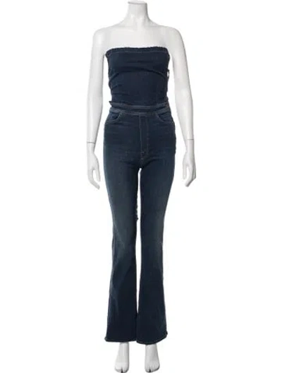 Pre-owned Mother Strapless Jumpsuit In Blue