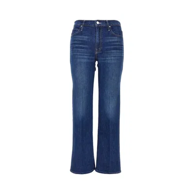 Mother Stretch Cotton Denim Jeans In Blue