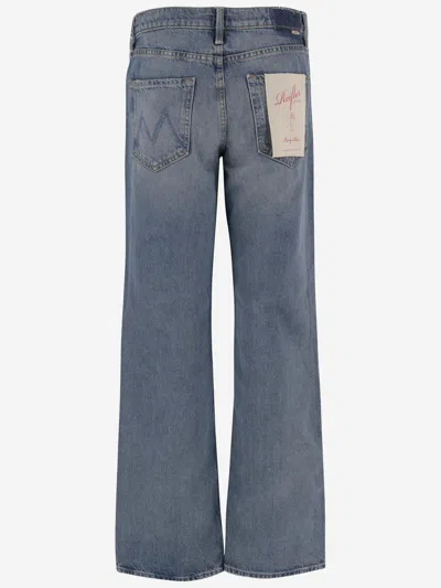 Mother Stretch Cotton Jeans In Blue