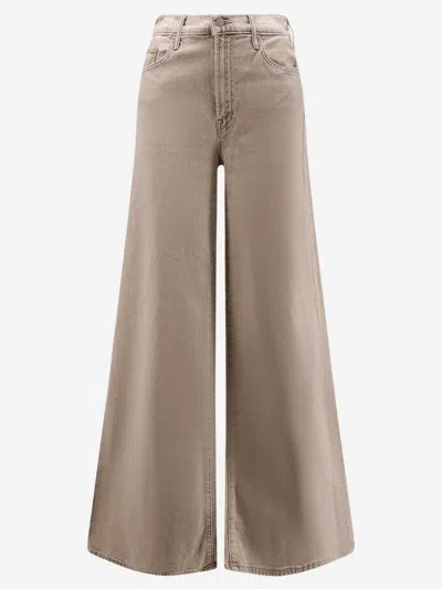 Mother Stretch Cotton Jeans In Brown