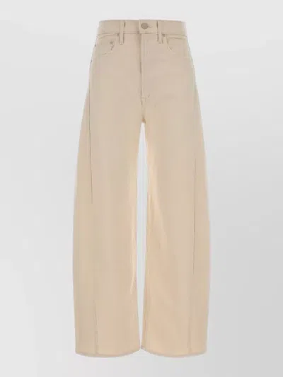 Mother Denim High-rise Wide-leg Ankle Jeans In Neutral