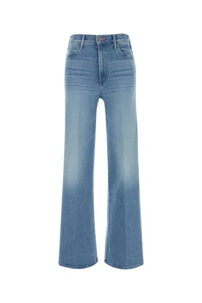 Mother Stretch Denim The Hustler Roller Sneak Jeans In Blue